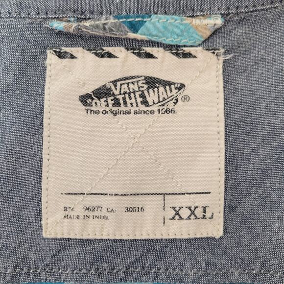 Vans‎ Off the Wall Mens XXL Button Up Short Sleeve Plaid - Picture 4 of 6